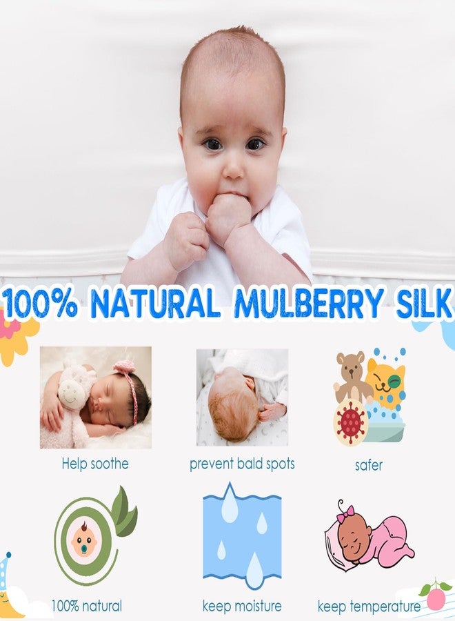 PROMEED 2 Pack 23 Momme Silk Crib Slip for Baby Hair, No More Bed Head and Baby Bald Spots, 100% Silk Crib/Bassinet Sheets for Baby Boy/Girl (White) - Image 2